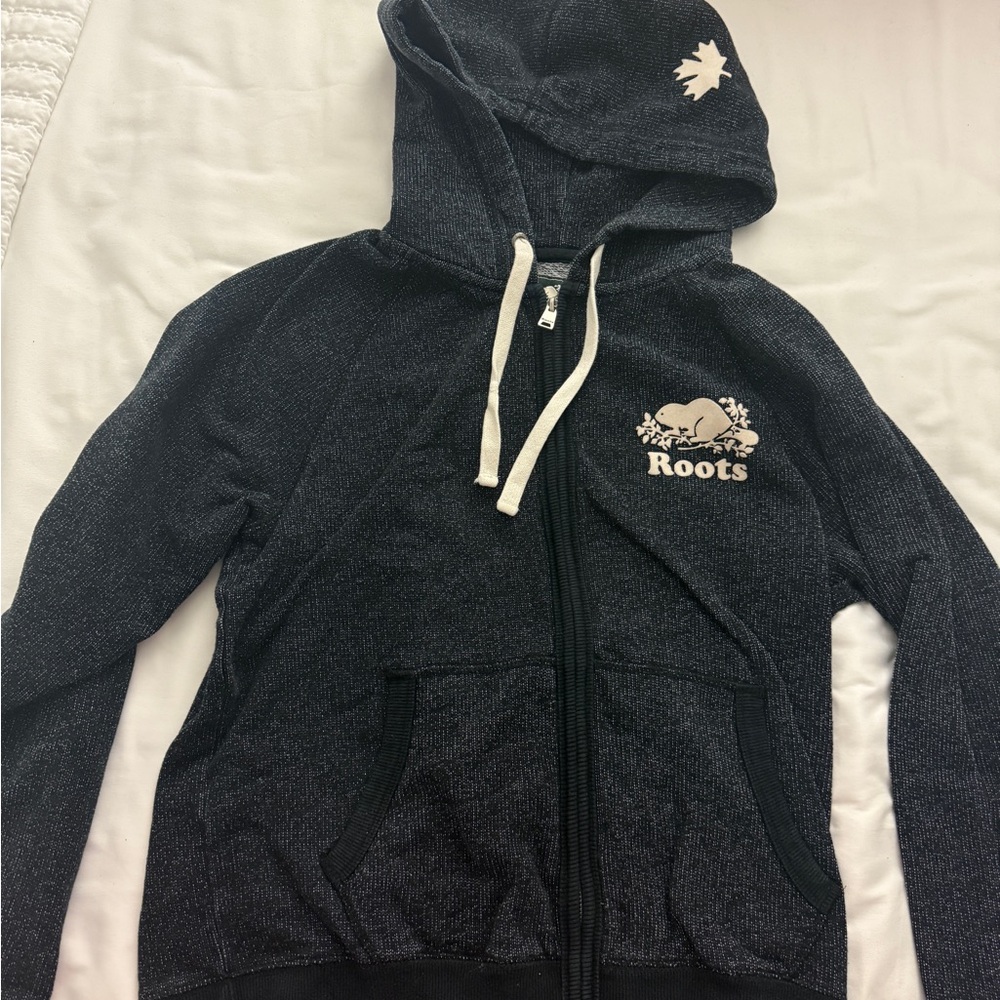 Roots Black Charcoal Hoodie Sweatshirt